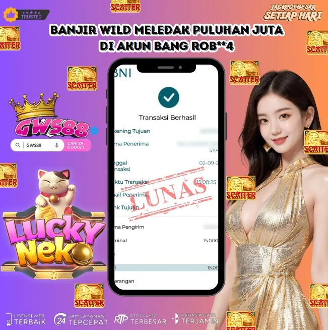 GWS88 JACKPOT SLOT Lucky Neko Rp.15.000.000,- DIBAYAR LUNAS